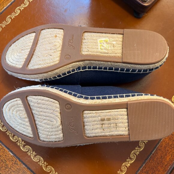 J.Crew Two-Tone Canvas Espadrilles — Navy & Cream - Size 9, New - Picture 5 of 5